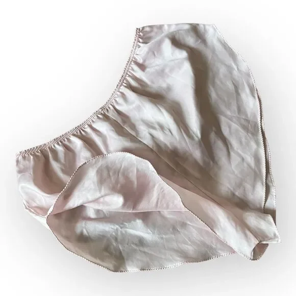 Sears Vintage 70s Pale Pink High Cut Polyester Tap Pants Lingerie Shorts Size M - Picture 4 of 9
